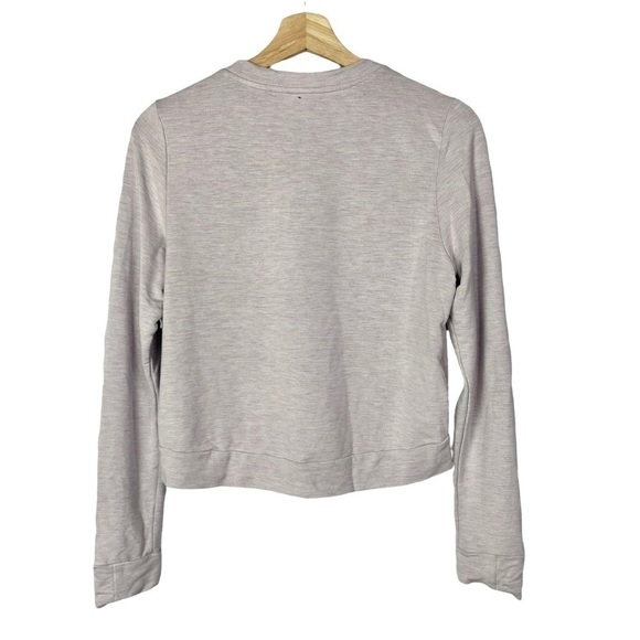 Gymshark Light Marled Pink Crewneck Long Sleeve Cropped Pullover S - Picture 2 of 7